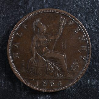 Half penny 1864 Great Britain KM#748.2 Bronze UK GB Grande-Bretagne 1/2