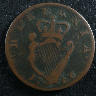 Halfpenny 1766 Ireland KM#137 harp copper Irlande Éire