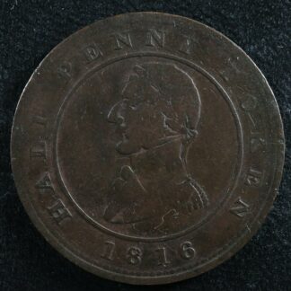 LC-12 Halfpenny token 1816 Montreal Quebec Lower Bas Canada ship Breton 531