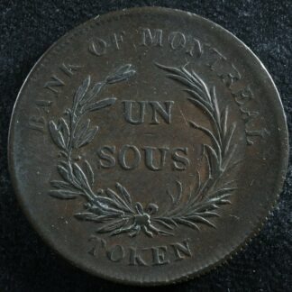 LC-3A1 Un Sous token Lower Bas Canada Bank of Montreal Québec Bouquet Breton 714