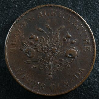 LC-3A2 Un Sous token Lower Bas Canada Bank of Montreal Québec Bouquet Breton 714