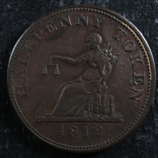LC-46A2 Halfpenny token 1812 Lower Bas Canada Quebec Tiffin Breton 960