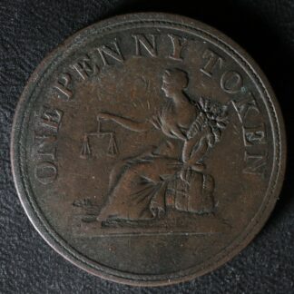 LC-47B1 One Penny token 1812 Lower Bas Canada Quebec Tiffin TF-34 Breton 958