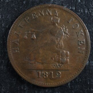 LC-48-24 Halfpenny token 1812 Lower Bas Canada Quebec Tiffin Breton 960