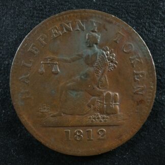 LC-48A2 Halfpenny token 1812 Lower Bas Canada Quebec Tiffin Breton 960