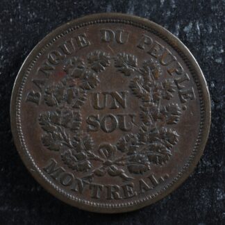 LC-5A5 Un Sou token Lower Bas Canada Quebec Banque du Peuple Breton 715