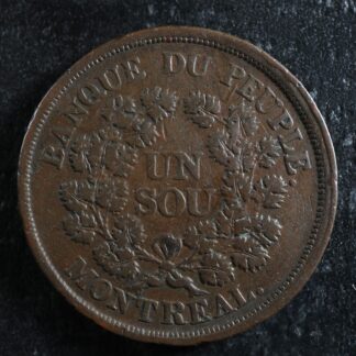 LC-5A5 Un Sou token Lower Bas Canada Quebec Banque du Peuple Breton 715