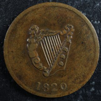 LC-60-11 1820 token Lower Bas Canada Quebec Bust and Harp Breton 1012