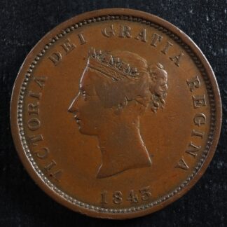 NB-2A One penny token 1843 Canada Nouveau New Brunswick Ship Breton 909