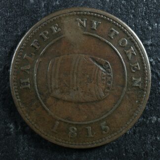 NS-13A1 Halfpenny token 1815 W. White Canada Nova Scotia Halifax Breton 890