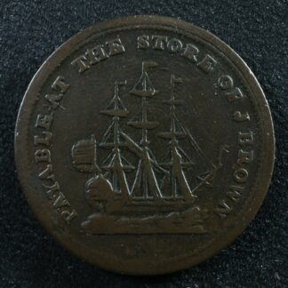 NS-16A1 John Brown token Nova Scotia Canada Thistle Ship Breton 896