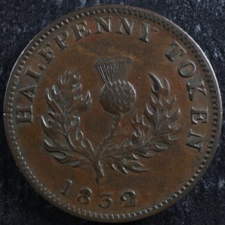 NS-1D3 Halfpenny 1832 Canada token Nova Scotia Thistle Breton 871