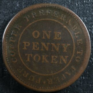 NS-20A4 One penny 1813 token Canada Nova Scotia Copper Breton 962