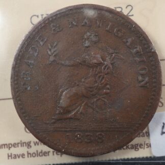 NS-22B2 ICCS AU-50 One stiver 1838 token Canada Pure Copper Preferable to Paper