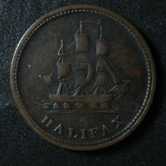 NS-27A3 Halfpenny token 1815 Canada Nova Scotia Halifax ship Breton 889