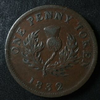 NS-2B1 One penny token 1832 Canada Nova Scotia Thistle Breton 870