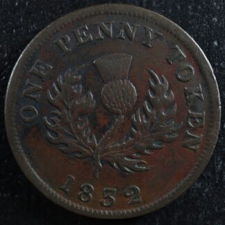 NS-2B2 One Penny token 1832 Canada Nova Scotia Thistle Breton 870