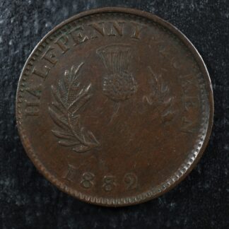 NS-3C2 Halfpenny 1832 Canada token Nova Scotia Thistle Breton 871