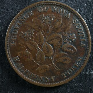 NS-5A1 Halfpenny token 1856 Canada Nova Scotia Mayflower Breton 876