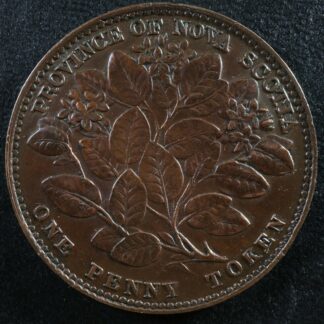 NS-6A1 One penny token 1856 Canada Nova Scotia Mayflower Breton 875