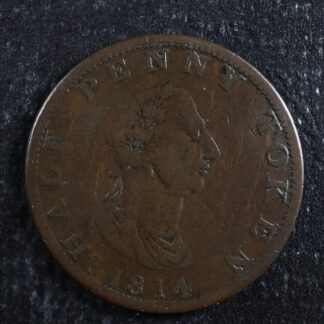 NS-9 Halfpenny token 1814 Canada Nova Scotia Halifax Ship Breton 881