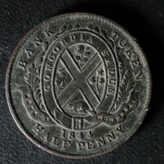 PC-1B6 Halfpenny 1844 token Province of du Canada Montreal Quebec Breton 527