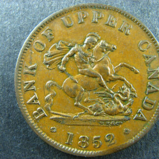PC-5B2 Halfpenny 1852 clipped token Province of Upper Canada Breton 720