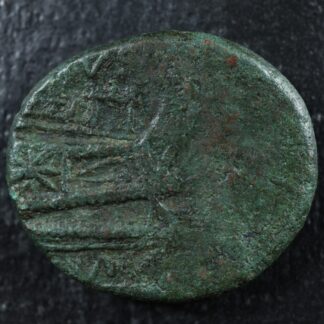 Roman Republican AE As Circa -42 to -38 Sicily Sextus Pompeius Magnus Pius Prow