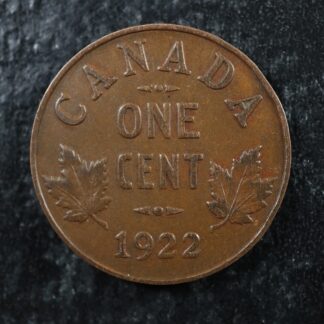 1 cent 1922 Canada one small penny King George V c ¢ F-15