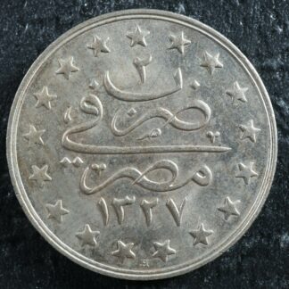 1 qirsh 1327/2 (1910) H Egypt KM#306 Copper-Nickel Égypte مصر