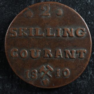 2 Skilling Courant 1810 Norway KM#280.2 copper Norvège Norge Noreg