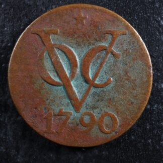 2 duits 1790 Utrecht Netherlands East Indies KM#118 VOC Copper Star