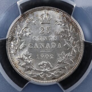 25 cents 1902H PCGS MS-63 Canada silver King Edward VII c ¢ quarter