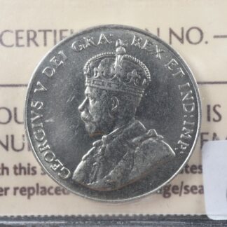 5 cents 1929 Canada ICCS MS-62 Nickel coin King George V c ¢