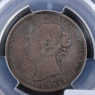 50 cents 1876H Newfoundland Canada PCGS F-15 Queen Victoria c ¢ NFLD