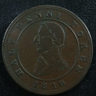 LC-12 Halfpenny token 1816 Montreal Quebec Lower Bas Canada ship Breton 531