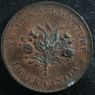 LC-2A2 Un Sous token Lower Bas Canada Bank of Montreal Québec Bouquet Breton 713