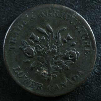 LC-3A4 Un Sous token Lower Bas Canada Bank of Montreal Québec Bouquet Breton 714