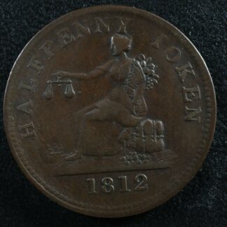 LC-48A2 Halfpenny token 1812 Lower Bas Canada Quebec Tiffin Breton 960