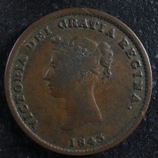 NB-1A2 Halfpenny token 1843 Canada Nouveau New Brunswick Ship Breton 910
