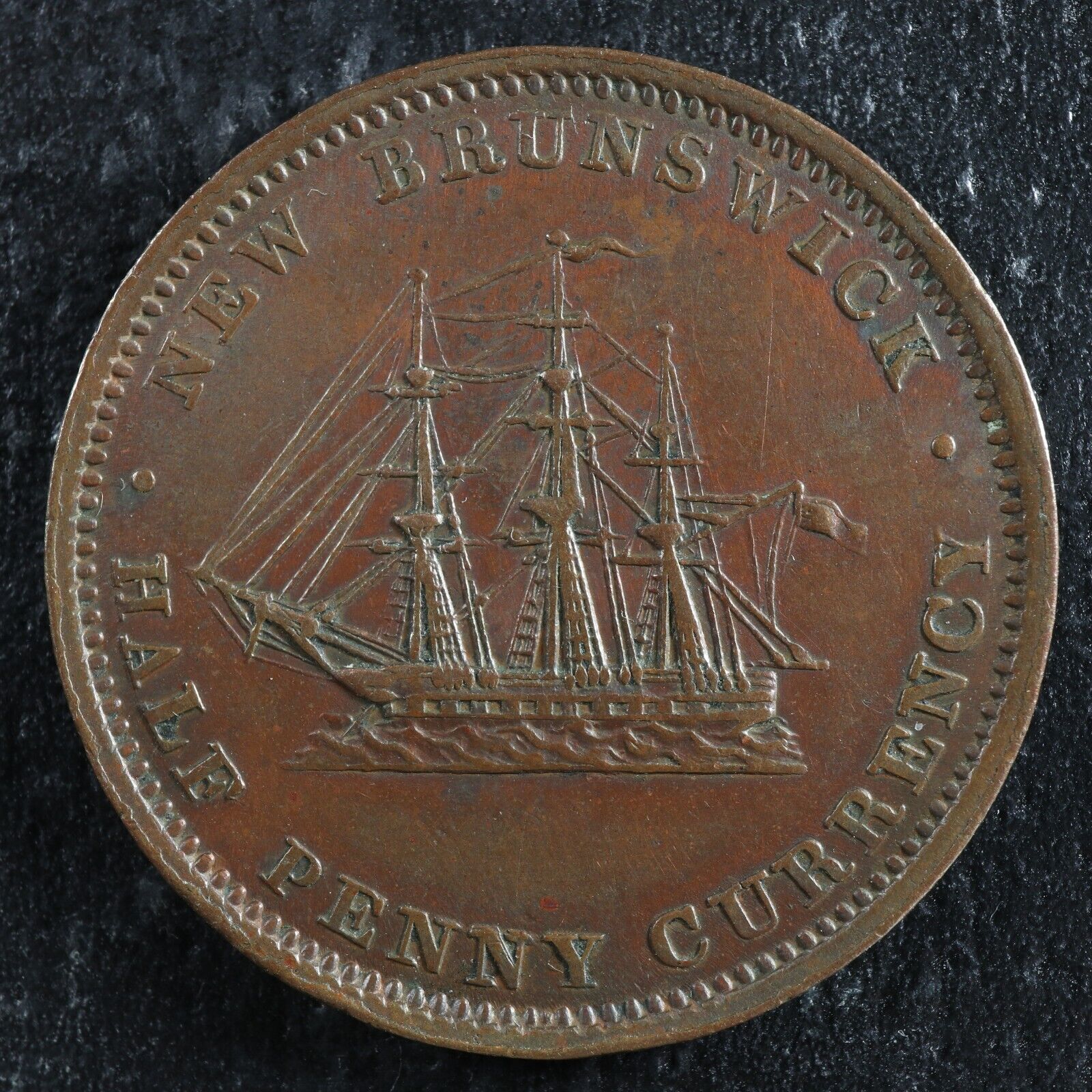 NB-1B-Halfpenny-token-1854-Canada-Nouveau-New-Brunswick-Ship-Breton-912-276019558372-2