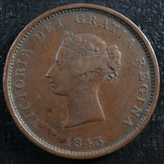 NB-2A One penny token 1843 Canada Nouveau New Brunswick Ship Breton 909