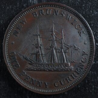 NB-2B1 One penny token 1854 Canada Nouveau New Brunswick Ship Breton 911
