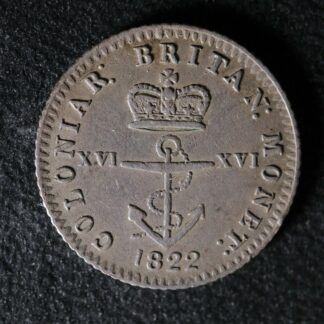 NC-1D4 One Sixteeth Dollar 1822 1/16 XVI Silver Anchor money Canada Breton 860