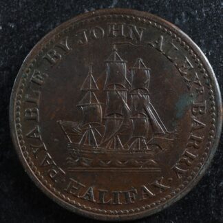 NS-14A5-Halfpenny-Token-1815-Nova-Scotia-Canada-Halifax-ship-Breton-891-275724349962-2