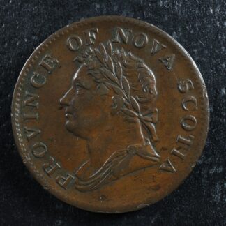 NS-1D3 Halfpenny token 1832 Nova Scotia Canada Thistle Breton 871