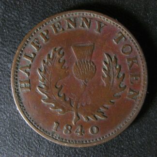 NS-1E4 Halfpenny token 1840 Small 0 Canada Nova Scotia PNS-506 Breton 874