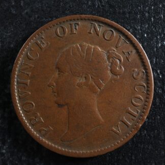 NS-1F1-Halfpenny-token-1843-Nova-Scotia-Canada-Thistle-Breton-874-276796899792-2