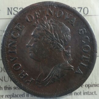 NS-2B1 ICCS VF-30 One Penny token 1832 Canada Nova Scotia Thistle Breton 870