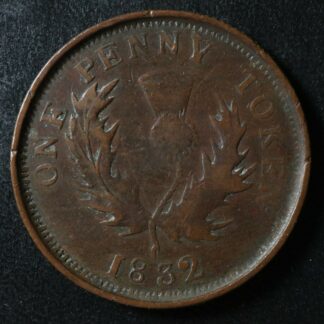 NS-4A4 One Penny token 1832 Canada Nova Scotia Breton 870